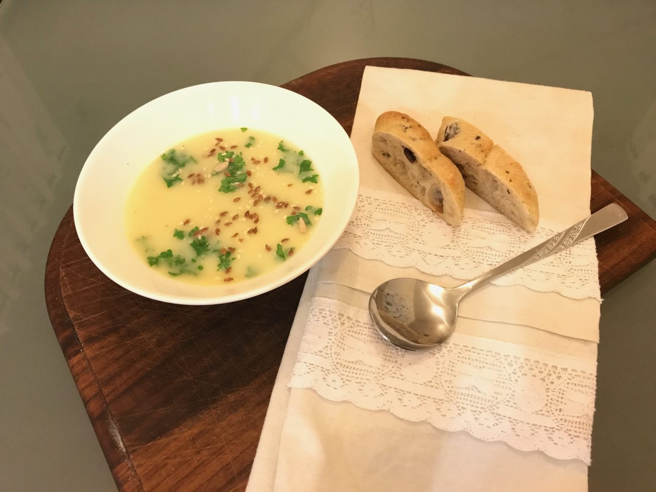 Potato, Leek and Truffle cream soup